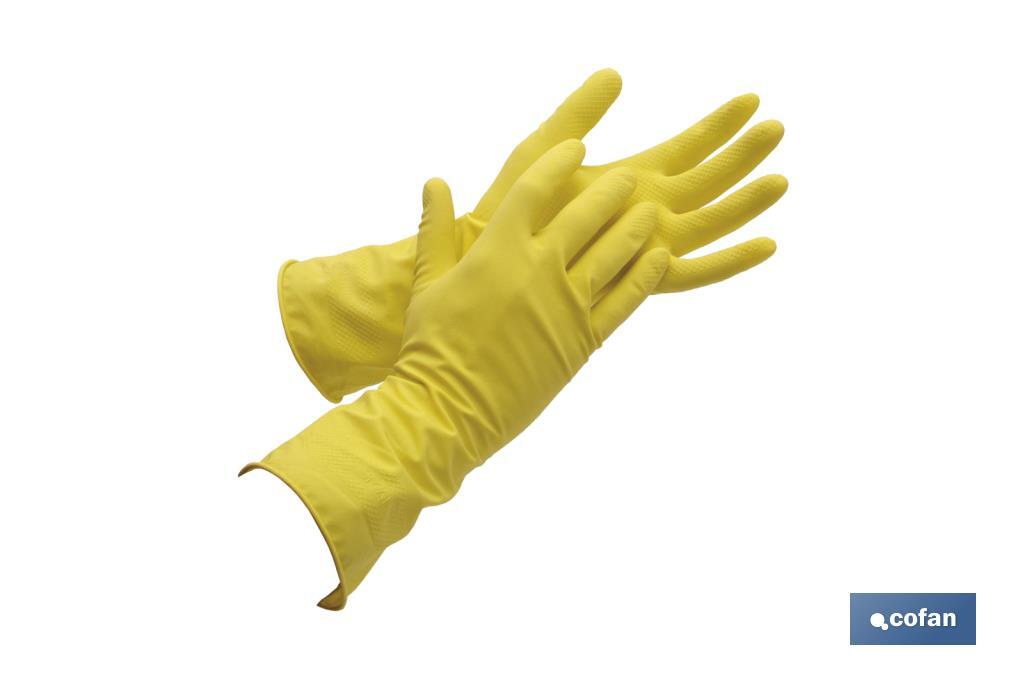 GUANTE AMARILLO LATEX  FLOCADO T6 VENTA UNITARIA