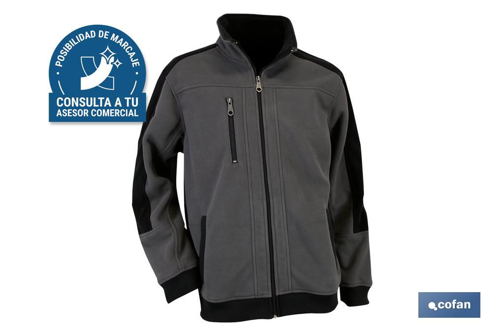 CHAQUETA POLAR MODELO WALKER 370 G/M GRIS-NEGRO TALLA M