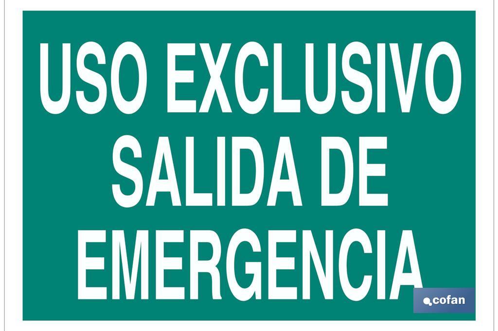 Uso Exclusivo Salida de Emergencia