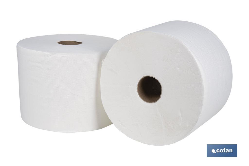 Pack de 2 bobinas industriales de papel secamanos | Doble capa extra | Máxima Absorción