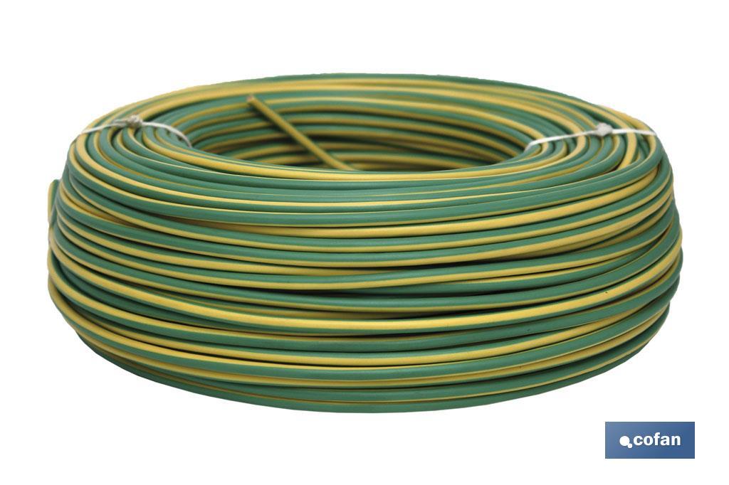 Rollo Cable Eléctrico de 100 m H07V-K | Sección de cable en varias medidas | Color: Verde